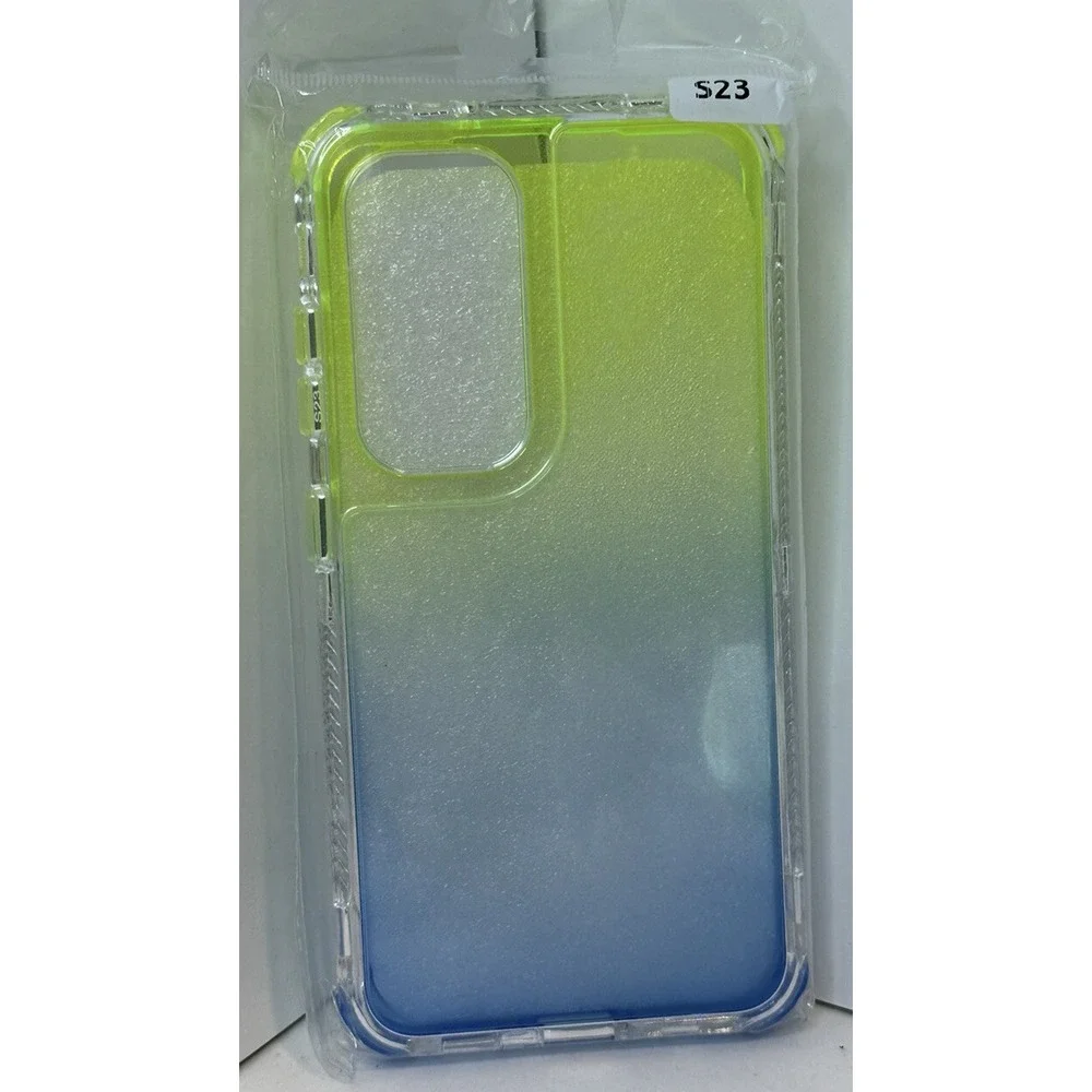 Samsung Galaxy S23 Case Full-Body Rugged Transparent Yellow Blue‎